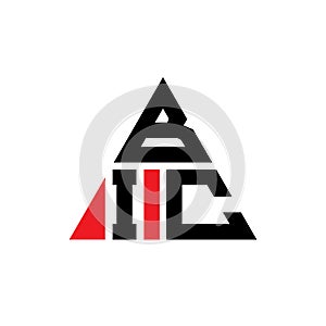 BIC triangle letter logo design with triangle shape. BIC triangle logo design monogram. BIC triangle vector logo template with red photo