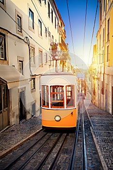 Bica tram in Lisbon,Portugal photo