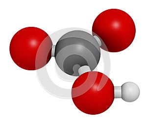 Bicarbonate anion, chemical structure. Common salts include sodium bicarbonate (baking soda) and ammonium bicarbonate. 3D photo
