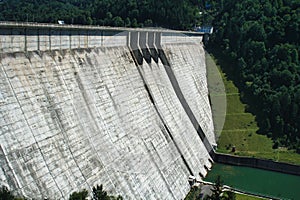 Bicaz Dam on the Izvorul Muntelui lake in Romania, August 2011