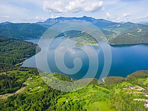 Bicaz lake in Ceahlau mountains, Romania.