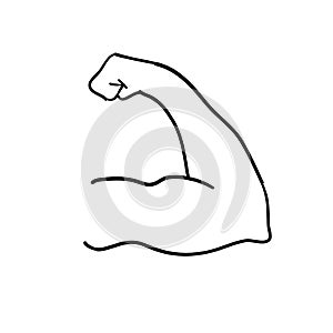 Bicep muscle illustration handdrawn doodle style vector