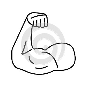 Biceps Line Vector Icon which can easily modify