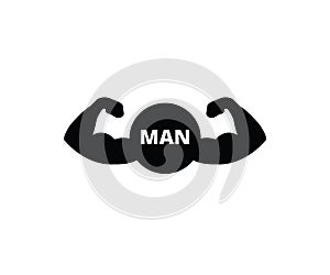 Biceps muscle icon man symbol strength icon photo