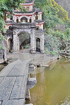 Bich cave temple gate. Ninh Binh. Vietnam