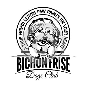 Bichon Frise Dog - Dog Happy Face Paw Puppy Pup Pet Clip Art K-9 Cop Police Logo SVG PNG Clipart Vector Cricut Cut