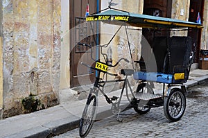 Bici taxi in Habana vieja, old Havana photo
