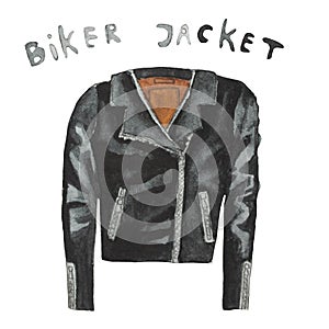 Bicker jacket. Hand drawn watercolor illustration.