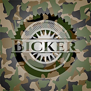 Bicker written on a camouflage texture. Vector Illustration. Detailed.  EPS10