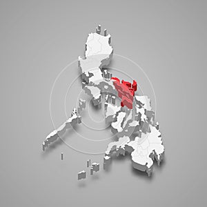 Bicol region location within Philippines 3d map