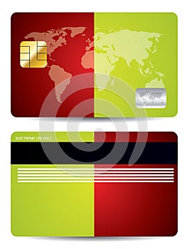 Bicolor background credit card