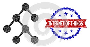 Bicolor Grunge Seal Stamp with Binary Relations Polygonal Lowpoly Icon