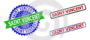 SAINT VINCENT Rosette and Rectangle Bicolor Seals with Unclean Textures photo