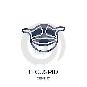 Bicuspid icon. Trendy flat vector Bicuspid icon on white background from Dentist collection photo