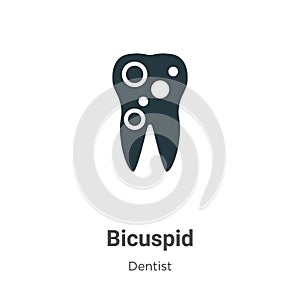 Bicuspid vector icon on white background. Flat vector bicuspid icon symbol sign from modern dentist collection for mobile concept photo