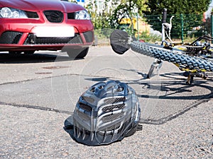 Bicycle accident on the road