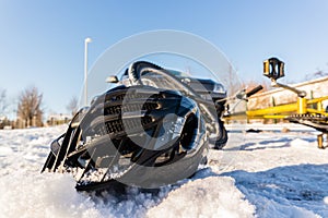 Bicycle accident in winter Bicycle helmet