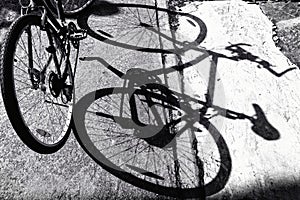 Bicycle against shadow