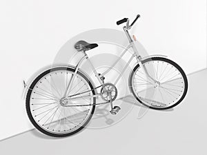 Bicycle against the wall. 3d rendering