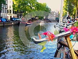 Bicycle on an Amsterdam canal