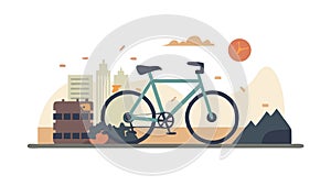 Bicycle with Basket for Errands and Leisure, vector design Generative AI