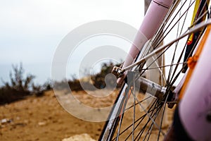 Bicycle on beach, active lifestyle