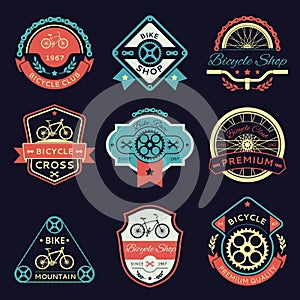 Bicycle and bike color vector logo