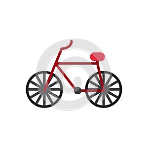 Bicycle, bike flat icon, filled vector sign, colorful pictogram isolated on white.