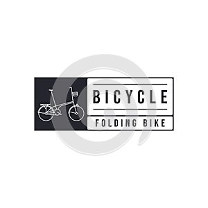 Bicycle bike icon line art logo vector illustration design. folding bike logo concept