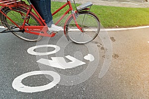 Bicycle on bikr lane