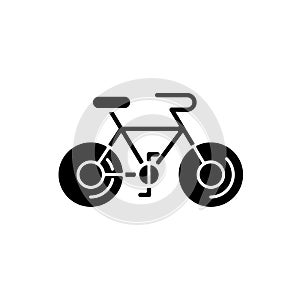 Bicycle black glyph icon.