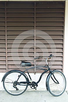 Black bicycle parking in the park