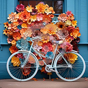 Bicycle Bouquet: A Colorful Array of Wheels and Racks