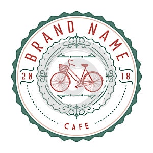 Bicycle brand cafe logo design