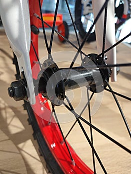 Bicycle bushing of the front wheel with spokes