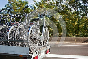 Bicycle on car, fixing for bike