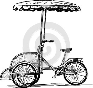 The bicycle cart for strolls of tourists photo
