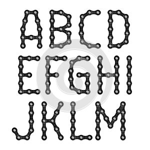 Bicycle chain alphabet photo