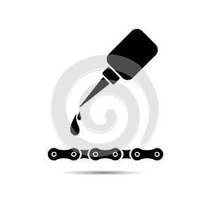 Bicycle chain lubrication. Bicycle repair icon. Vector Icon. photo