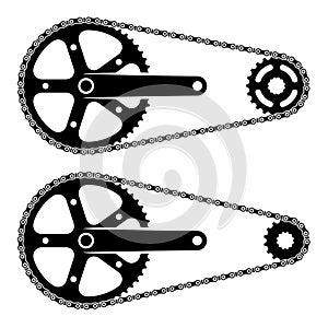 Bicycle chain sprocket transmission silhouettes