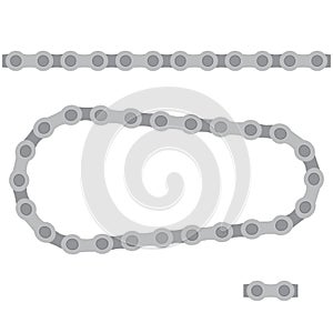 Bicycle chain on white background.