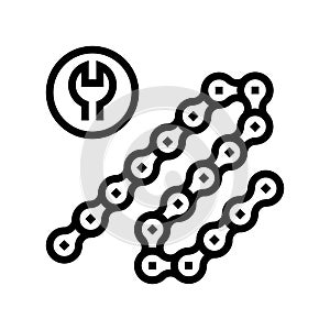 bicycle chane repair and shortening line icon vector illustration photo