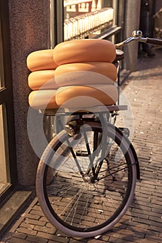 Bicycle with Cheeses Amsterdam photo