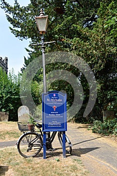 Bicycle in a churchyard