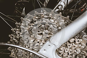 Bicycle close up - maintenance of road bike