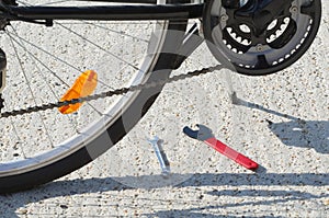 Bicycle Closeup with Tools