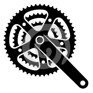 Bicycle cogwheel sprocket crankset symbol