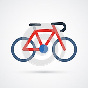 Bicycle color cute icon. Vector illustration