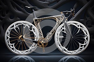 Bicycle concept design with the frame design inspired by a girrafe body. Generative AI