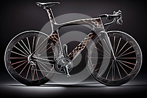 Bicycle concept design with the frame design inspired by a girrafe body. Generative AI